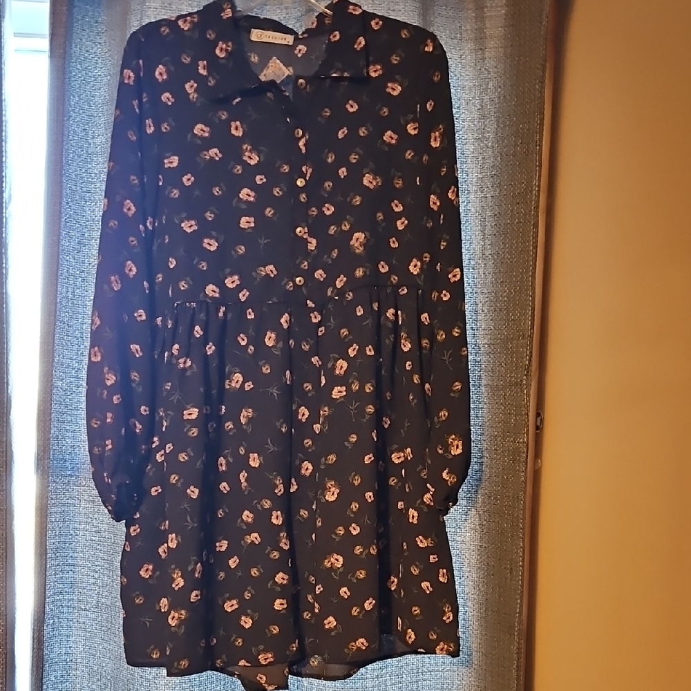 Floral Long Sleeve Button Down Romper